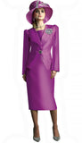 Lily & Taylor 4890 orchid silky twill skirt suit