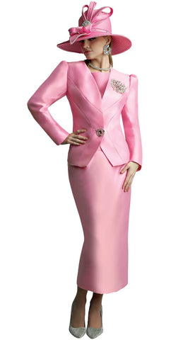 Lily & Taylor 4890 pink skirt suit