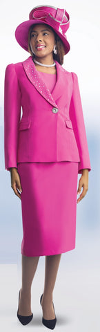 Lily & Taylor 4891 fuchsia pink skirt suit