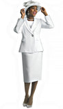 Lily & Taylor 4891 white skirt suit