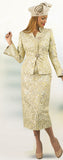 Lily & Taylor 5060 kiwi green skirt suit