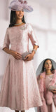 Lily & Taylor 5084 blush pink jacquard dress
