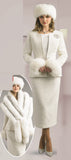 Lily & Taylor 5085 ivory skirt suit