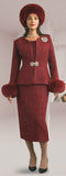 Lily & Taylor 5085 wine skirt suit