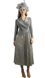 Lily and Taylor 5092 silver maxi dress