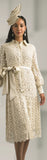 Lily and Taylor 5106 champagne gold lace maxi dress