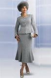Lily & Taylor 5109 silver skirt suit