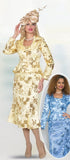 Lily & Taylor 5186 gold squin skirt suit