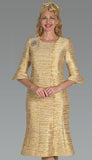 Lily & Taylor 5188 gold midi dress