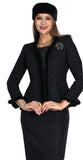 Lily & Taylor 5189 black skirt suit