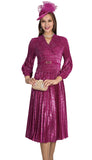 Lily & Taylor 5196 magenta maxi dress