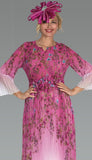 Lily & Taylor 5197 pink maxi dress