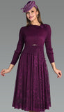Lily & Taylor 5212 magenta lace dress