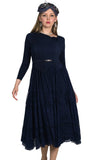 Lily & Taylor 5212 navy blue lace dress