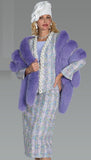 Lily & Taylor 5216 lavender tweed skirt suit