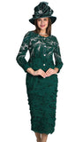 Lily & Taylor 5217 hunter green skirt suit