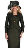 Lily & Taylor 5219 olive green skirt suit