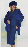 Lily & Taylor 5221 royal blue skirt suit