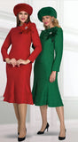 Lily & Taylor 5226 emerald green tweed midi dress