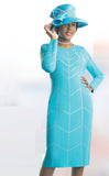 Lily & Taylor 602 turquoise blue knit dress