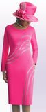 Lily & Taylor 606 fuchsia pink knit dress