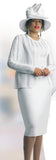 Lily & Taylor 651 white knit skirt suit