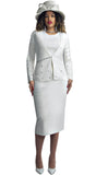 Lily & Taylor 726 white skirt suit