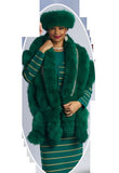 Lily & Taylor 747 emerald knit skirt suit