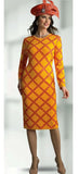 Lily & Taylor 755 orange knit dress