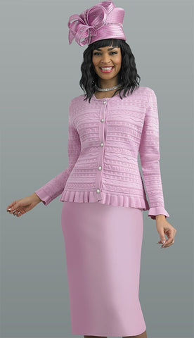 Lily and Taylor 764 pink skirt suit