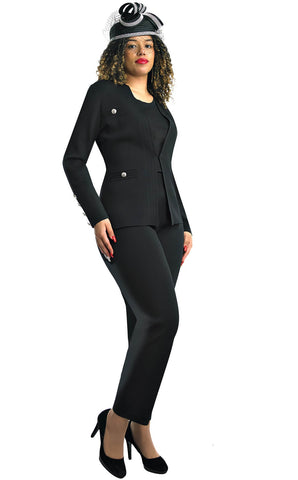 Lily & Taylor 780 black pant suit