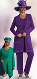 Lily & Taylor 783 Purple Knit pant suit