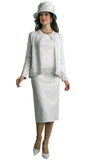 Lily & Taylor 793 white skirt suit