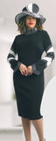 Lily & Taylor 799 black knit dress