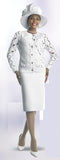 Lily & Taylor 800 white skirt suit