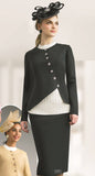 Lily & Taylor 861 black skirt suit