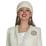 Lily & Taylor A23 mink ivory hat