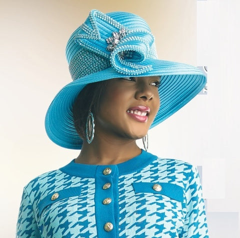 Lily & Taylor H187 turquoise blue hat
