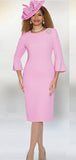 Lily & Taylor 4092 pink midi dress