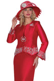Lily & Taylor 4498 red skirt suit