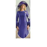 Lily & Taylor 4821 purple faux fur dress