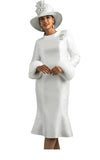 Lily & Taylor 4821 white faux fur dress