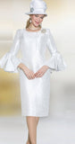 Lily & Taylor 4858 white bell sleeve dress