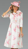 Lily & Taylor 5032 pink midi dress