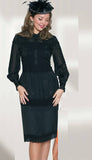 Lily & Taylor 5037 black lace dress