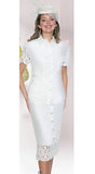 Lily & Taylor 5047 white lace skirt set