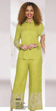 Lily & Taylor 5052 kiwi green pant set