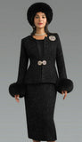 Lily & Taylor 5085 black skirt suit