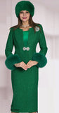 Lily and Taylor 5085 emerald green skirt suit