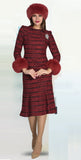 Lily & Taylor 5086 rust midi dress